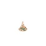 Pre-Owned Bvlgari Divas' Dream 18K Rose Gold Fan-Shaped Single Stud Earring with Malachite and Pavé Diamonds - Image 2