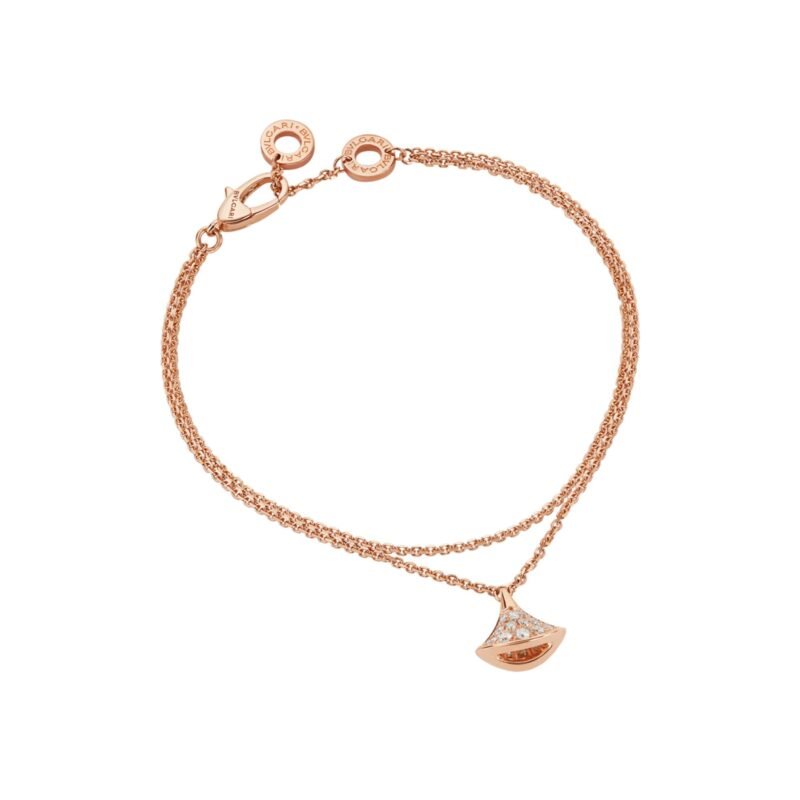 Pre-Owned Bvlgari Divas' Dream 18K Rose Gold Full Pavé Diamond Bracelet