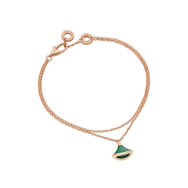 Pre-Owned Bvlgari Divas' Dream 18K Rose Gold Malachite Bracelet