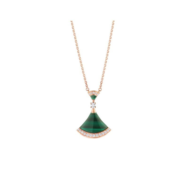 Pre-Owned Bvlgari Divas’ Dream 18K Rose Gold Malachite and Diamond Necklace