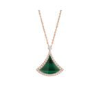 Pre-Owned Bvlgari Divas’ Dream 18K Rose Gold Malachite and Pavé Diamond Necklace
