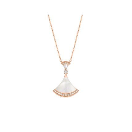 Pre-Owned Bvlgari Divas’ Dream 18K Rose Gold Mother-of-Pearl and Diamond Necklace