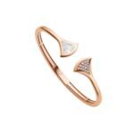 Pre-Owned Bvlgari Divas' Dream 18K Rose Gold Mother-of-Pearl and Pavé Diamond Bangle Bracelet - Image 2