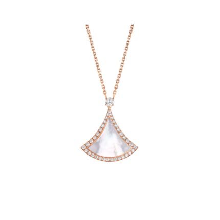 Pre-Owned Bvlgari Divas’ Dream 18K Rose Gold Mother-of-Pearl and Pavé Diamond Necklace