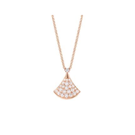 Pre-Owned Bvlgari Divas’ Dream 18K Rose Gold Pavé Diamond Necklace