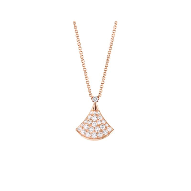 Pre-Owned Bvlgari Divas’ Dream 18K Rose Gold Pavé Diamond Necklace