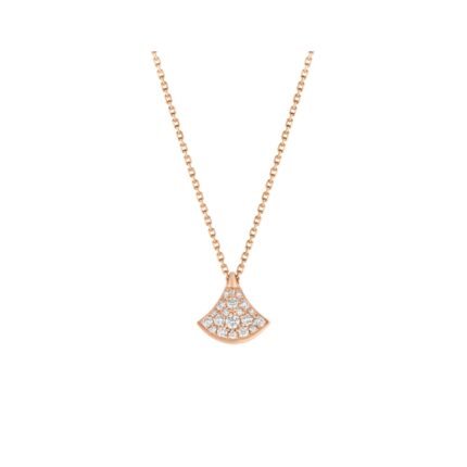 Pre-Owned Bvlgari Divas’ Dream 18K Rose Gold Pavé Diamond Necklace