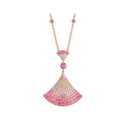 Pre-Owned Bvlgari Divas’ Dream 18K Rose Gold Pink Sapphire, Ruby and Diamond Necklace