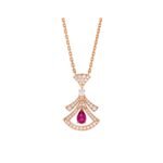 Pre-Owned Bvlgari Divas’ Dream 18K Rose Gold Rubellite and Diamond Necklace - Image 3