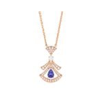 Pre-Owned Bvlgari Divas’ Dream 18K Rose Gold Tanzanite and Pavé Diamond Necklace