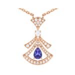 Pre-Owned Bvlgari Divas’ Dream 18K Rose Gold Tanzanite and Pavé Diamond Necklace - Image 2