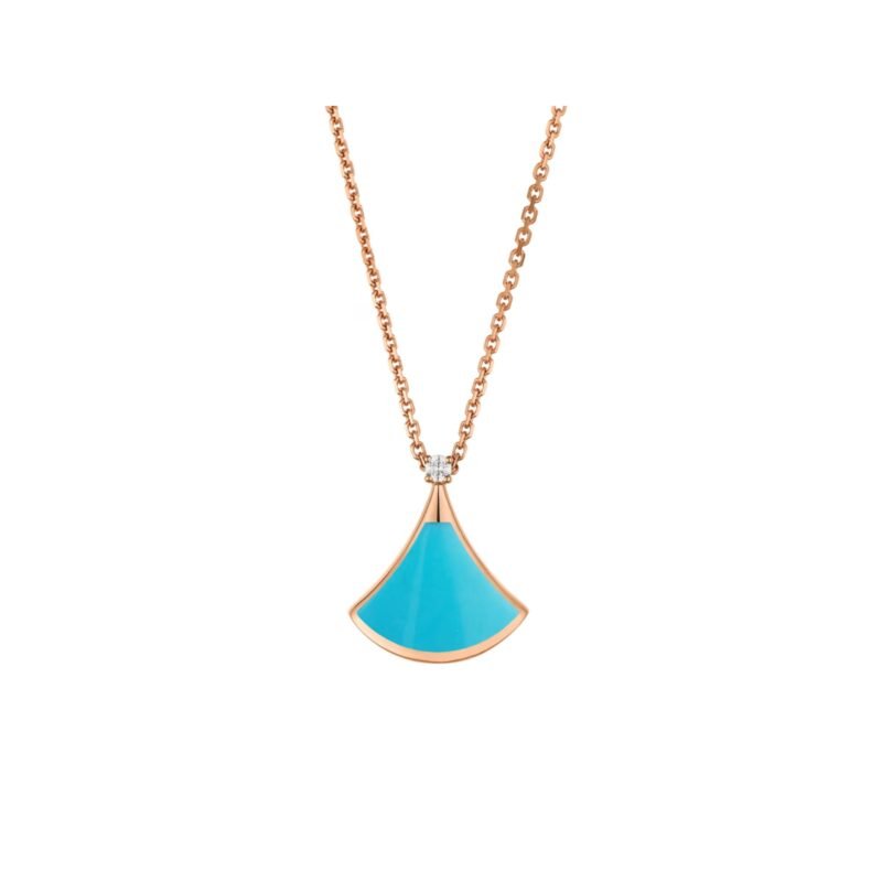 Pre-Owned Bvlgari Divas’ Dream 18K Rose Gold, Turquoise and Diamond Necklace