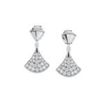 Pre-Owned Bvlgari Divas' Dream 18K White Gold Earrings with a Diamond and Pavé Diamonds