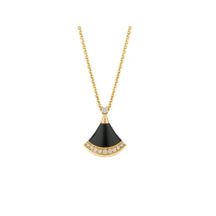 Pre-Owned Bvlgari Divas’ Dream 18K Yellow Gold, Black Onyx and Diamond Necklace