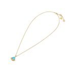 Pre-Owned Bvlgari Divas’ Dream 18K Yellow Gold Turquoise and Diamond Necklace - Image 2