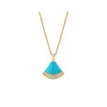Pre-Owned Bvlgari Divas’ Dream 18K Yellow Gold Turquoise and Diamond Necklace