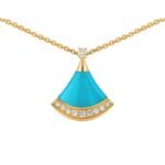 Pre-Owned Bvlgari Divas’ Dream 18K Yellow Gold Turquoise and Diamond Necklace - Image 3