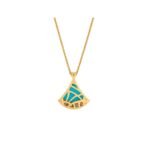 Pre-Owned Bvlgari Divas’ Dream 18K Yellow Gold Turquoise and Diamond Necklace - Image 4