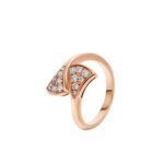 Pre-Owned Bvlgari Divas' Dream Ring in 18K Rose Gold Set with Pavé Diamonds