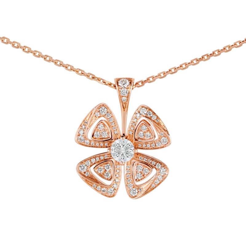 Pre-Owned Bvlgari Fiorever 18K Rose Gold Diamond Necklace