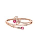 Pre-Owned Bvlgari Fiorever 18K Rose Gold Diamond and Rubellite Bracelet
