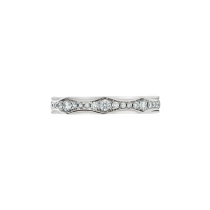Pre-Owned Bvlgari Infinito Wedding Band in Platinum 950/1000 Set with Full Pavé Diamonds
