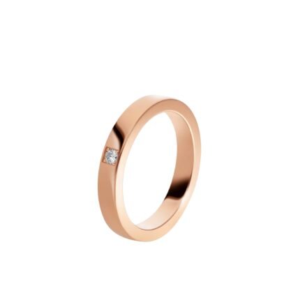 Pre-Owned Bvlgari MarryMe Wedding Band in 18K Rose Gold Set with One Diamond