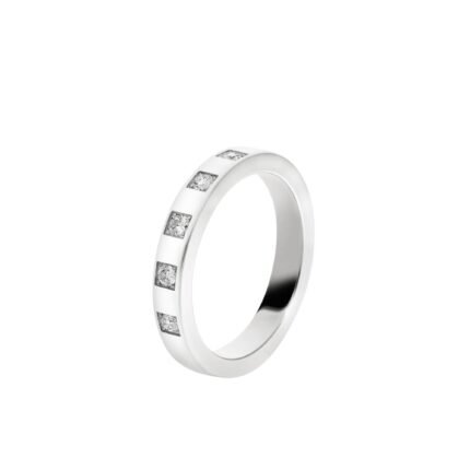 Pre-Owned Bvlgari MarryMe Wedding Band in Platinum 950/1000 Set with Five Diamonds
