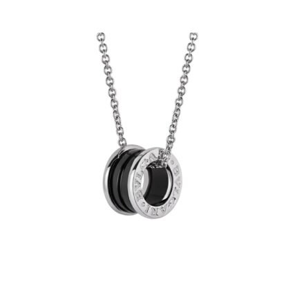 Pre-Owned Bvlgari Save the Children Sterling Silver and Black Ceramic Necklace