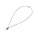 Pre-Owned Bvlgari Serpenti 18K White Gold Emerald, Blue Sapphire and Pavé Diamond Pendant Necklace - Image 2