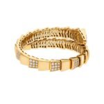 Pre-Owned Bvlgari Serpenti Scaglie Viper One-Coil 18K Yellow Gold Demi Pavé Diamond Bracelet - Image 2