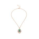 Pre-Owned Bvlgari Serpenti Seduttori 18K Rose Gold Malachite and Diamond Necklace