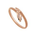 Pre-Owned Bvlgari Serpenti Single-Coil 18K Rose Gold Pavé Diamond and Black Onyx Bracelet - Image 2