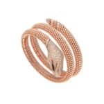 Pre-Owned Bvlgari Serpenti Two-Coil 18K Rose Gold Pavé Diamond and Black Onyx Bracelet - Image 2