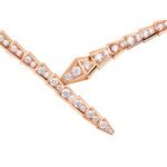 Pre-Owned Bvlgari Serpenti Viper 18K Rose Gold Full Pavé Diamond Necklace - Image 2
