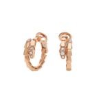 Pre-Owned Bvlgari Serpenti Viper 18K Rose Gold Hoop Earrings with Demi Pavé Diamonds - Image 3