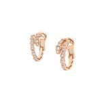 Pre-Owned Bvlgari Serpenti Viper 18K Rose Gold Hoop Earrings with Full Pavé Diamonds - Image 2