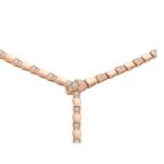 Pre-Owned Bvlgari Serpenti Viper 18K Rose Gold Thin Demi Pavé Diamond Necklace - Image 2