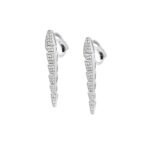 Pre-Owned Bvlgari Serpenti Viper 18K White Gold Earrings with Full Pavé Diamonds - Image 2