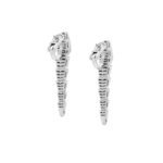 Pre-Owned Bvlgari Serpenti Viper 18K White Gold Earrings with Full Pavé Diamonds - Image 3