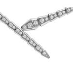 Pre-Owned Bvlgari Serpenti Viper 18K White Gold Full Pavé Diamond Necklace - Image 2