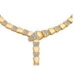 Pre-Owned Bvlgari Serpenti Viper 18K Yellow Gold Pavé Diamond Necklace - Image 2