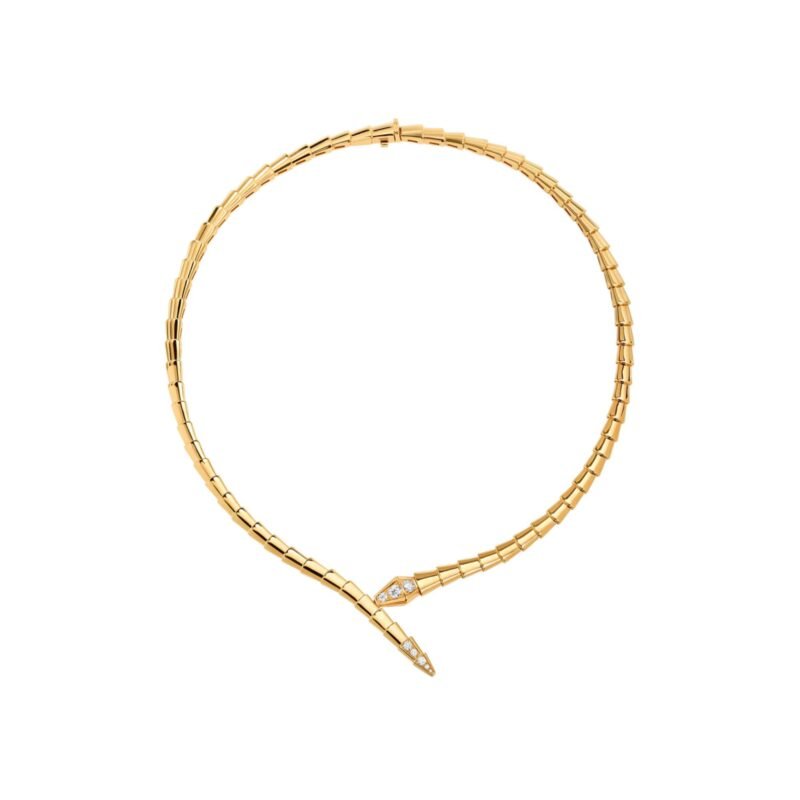 Pre-Owned Bvlgari Serpenti Viper 18K Yellow Gold Pavé Diamond Necklace