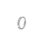 Pre-Owned Bvlgari Serpenti Viper Band Ring in 18K White Gold Set with Demi Pavé Diamonds