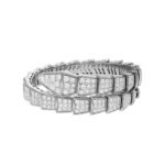 Pre-Owned Bvlgari Serpenti Viper One-Coil 18K White Gold Full Pavé Diamond Bracelet - Image 3
