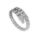 Pre-Owned Bvlgari Serpenti Viper One-Coil 18K White Gold Full Pavé Diamond Bracelet