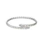 Pre-Owned Bvlgari Serpenti Viper One-Coil 18K White Gold Pavé Diamond Bracelet