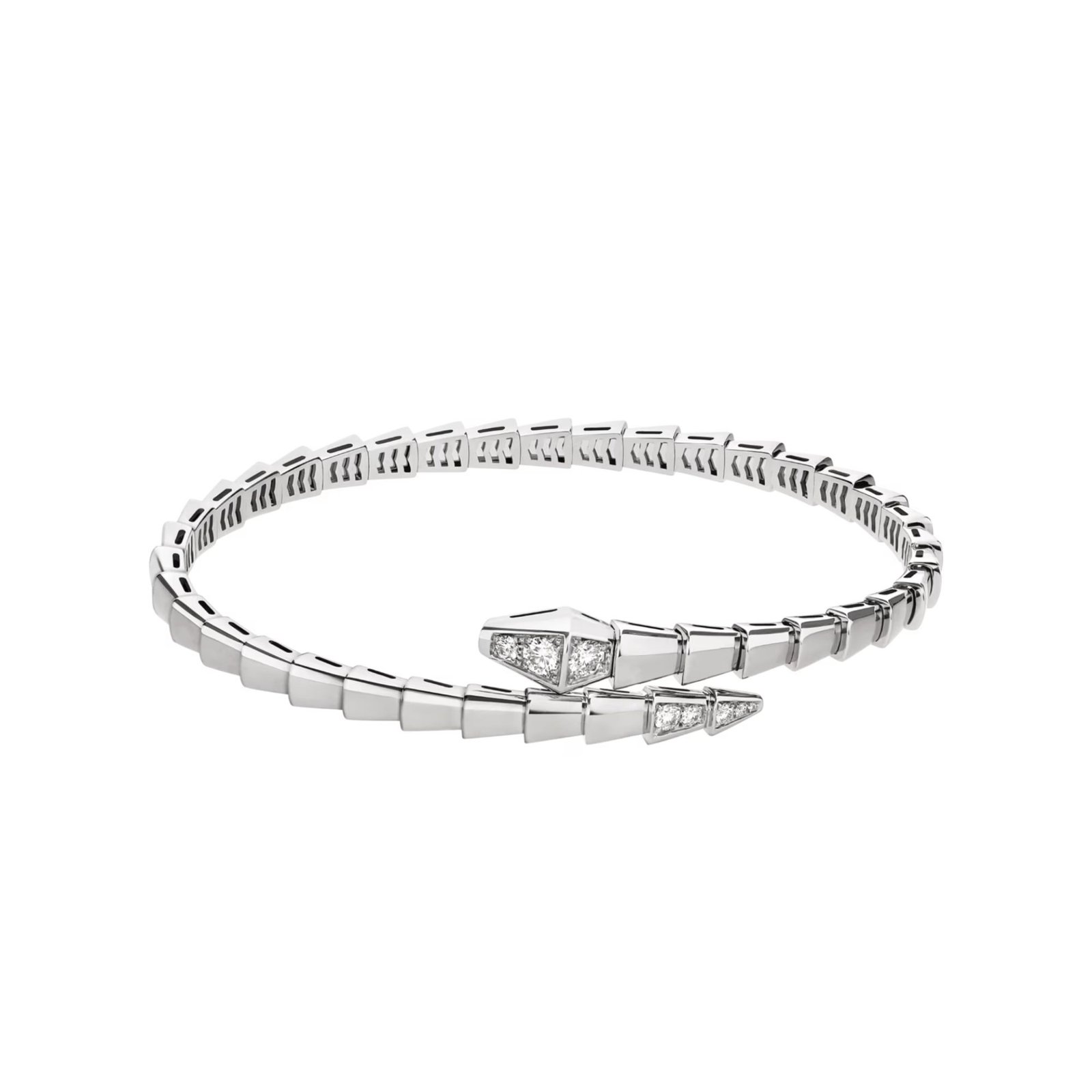 Pre-Owned Bvlgari Serpenti Viper One-Coil 18K White Gold Pavé Diamond Bracelet (1) Pre-Owned Bvlgari Serpenti Viper One-Coil 18K White Gold Pavé Diamond Bracelet