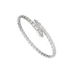 Pre-Owned Bvlgari Serpenti Viper One-Coil 18K White Gold Pavé Diamond Bracelet - Image 2