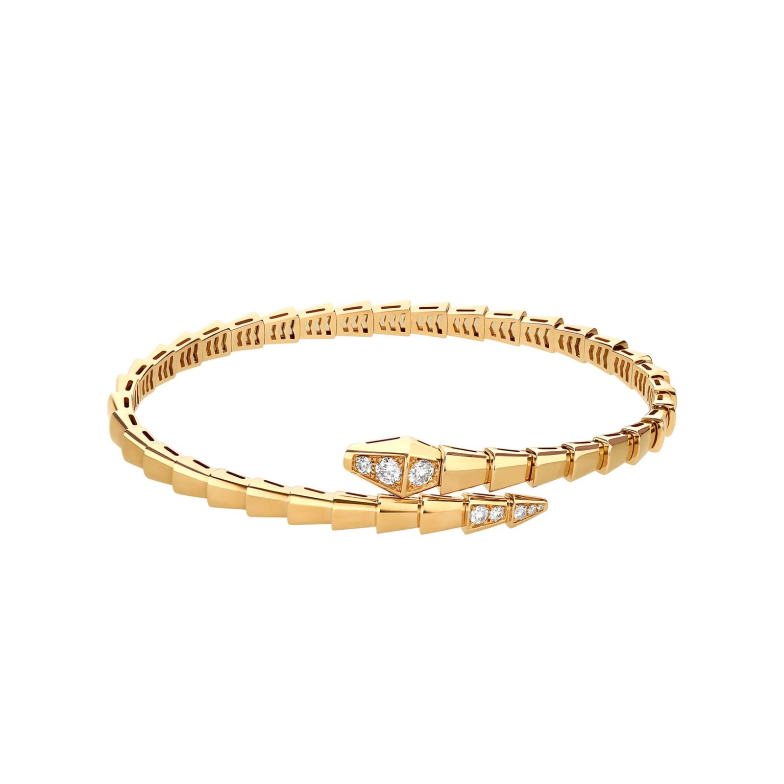 Pre-Owned Bvlgari Serpenti Viper One-Coil 18K Yellow Gold Pavé Diamond Bracelet Pre-Owned Bvlgari Serpenti Viper One-Coil 18K Yellow Gold Pavé Diamond Bracelet